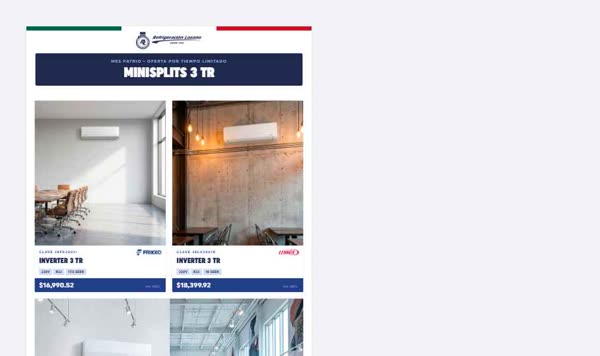 Refrigeración Lozano — campaña Mes Patrio